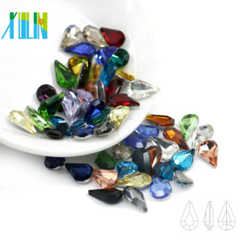 High Quality Fancy Pointback Foiled Sliver Pear Cut Faceted Gemstones for Clothing C4300